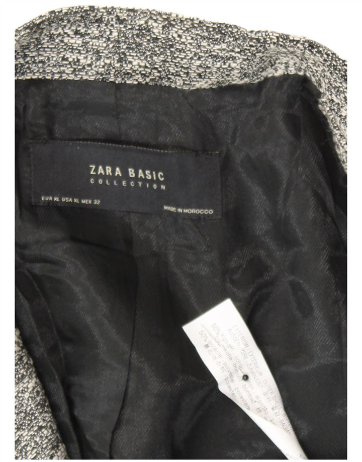 Женское пальто Zara UK 18 XL, серый хлопок в крапинку