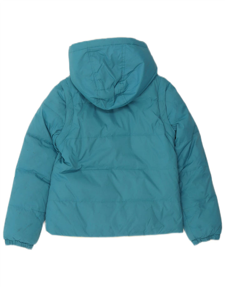 Двусторонняя стеганая куртка Benetton для девочек 7–8 лет, средний синий цвет
