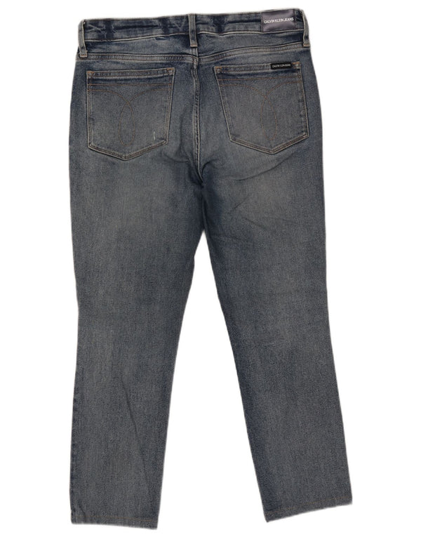 Мужские укороченные узкие джинсы CALVIN KLEIN W30 L25 синие