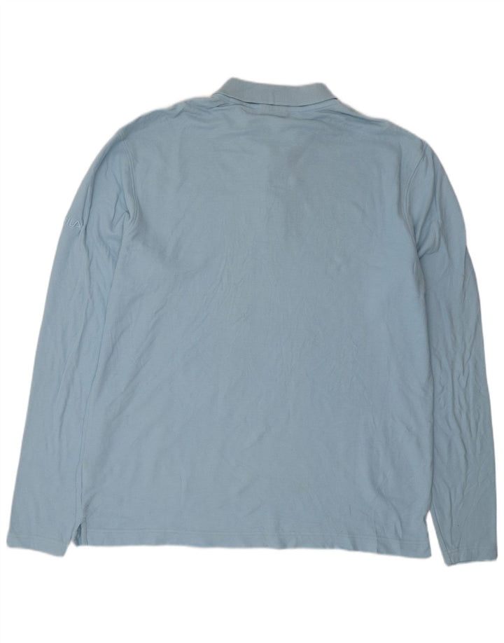 Мужская рубашка поло FILA с длинным рукавом XL, синяя, хлопок