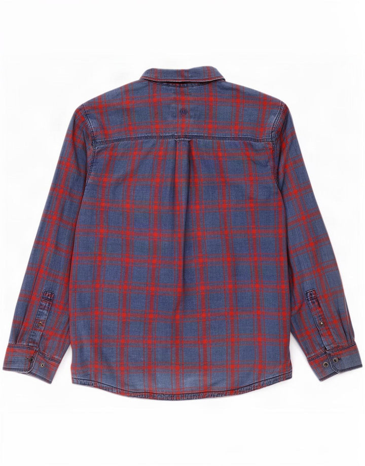 Мужская рубашка индиго Fat Face 2XL, синяя клетка, хлопок