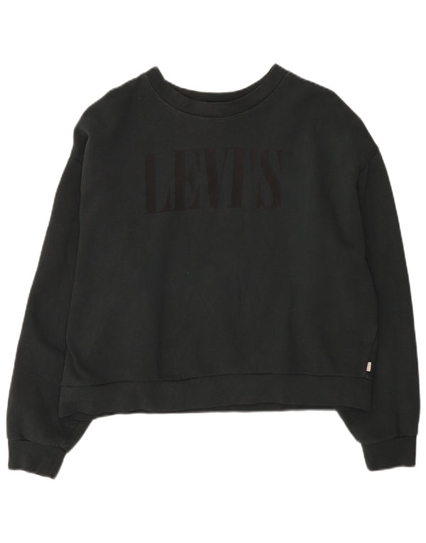 Женский укороченный свитшот Levi's Oversized UK 14, средний темно-синий