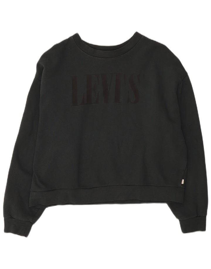 Женский укороченный свитшот Levi's Oversized UK 14, средний темно-синий