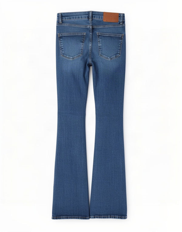 Женские высокие расклешенные джинсы Zara EU 36 XS W26 L35, синий хлопок