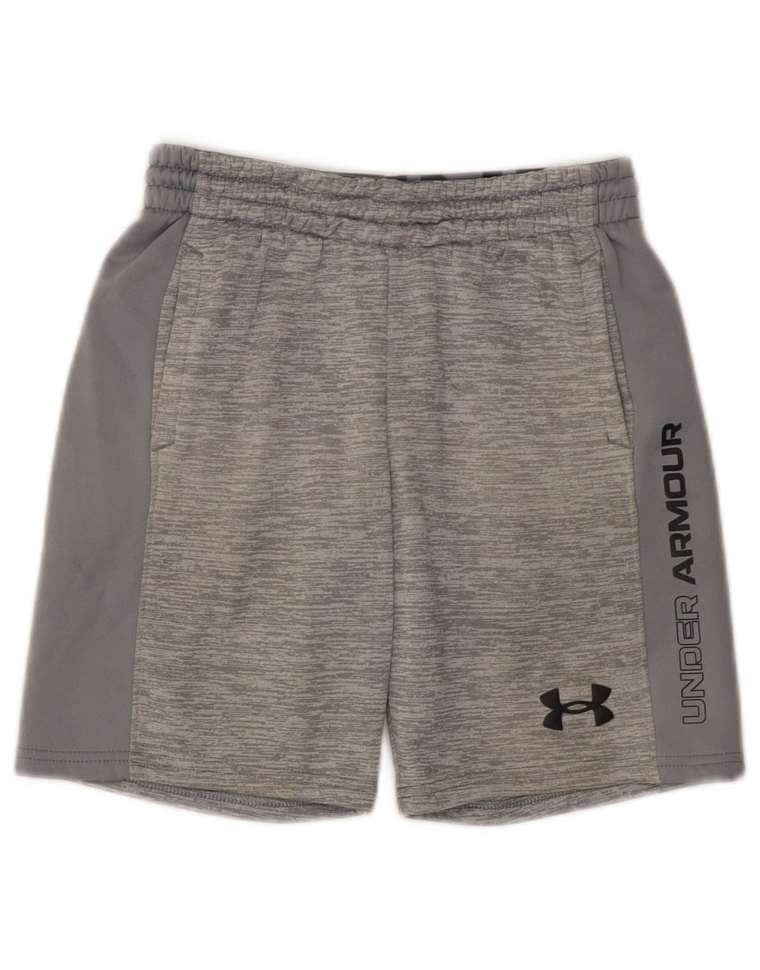 Спортивные шорты с рисунком Under Armour для мальчиков 9–10 лет, средние серые в крапинку