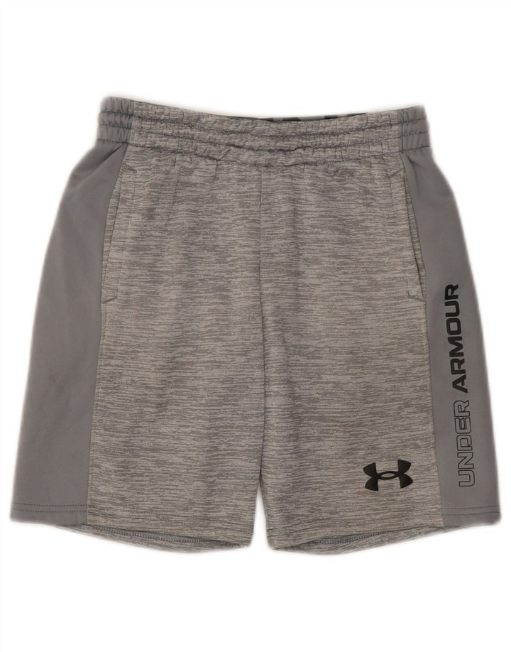 Спортивные шорты с рисунком Under Armour для мальчиков 9–10 лет, средние серые в крапинку