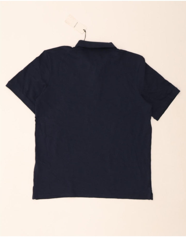 JACK & JONES Mens Polo Shirt Large Navy Blue Cotton Vintage Jack & Jones and Second-Hand Jack & Jones from Messina Hembry 
