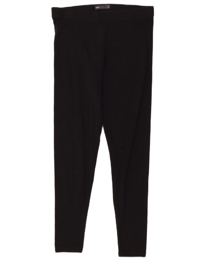 Женские леггинсы Marks & Spencer UK 12, средний черный хлопок
