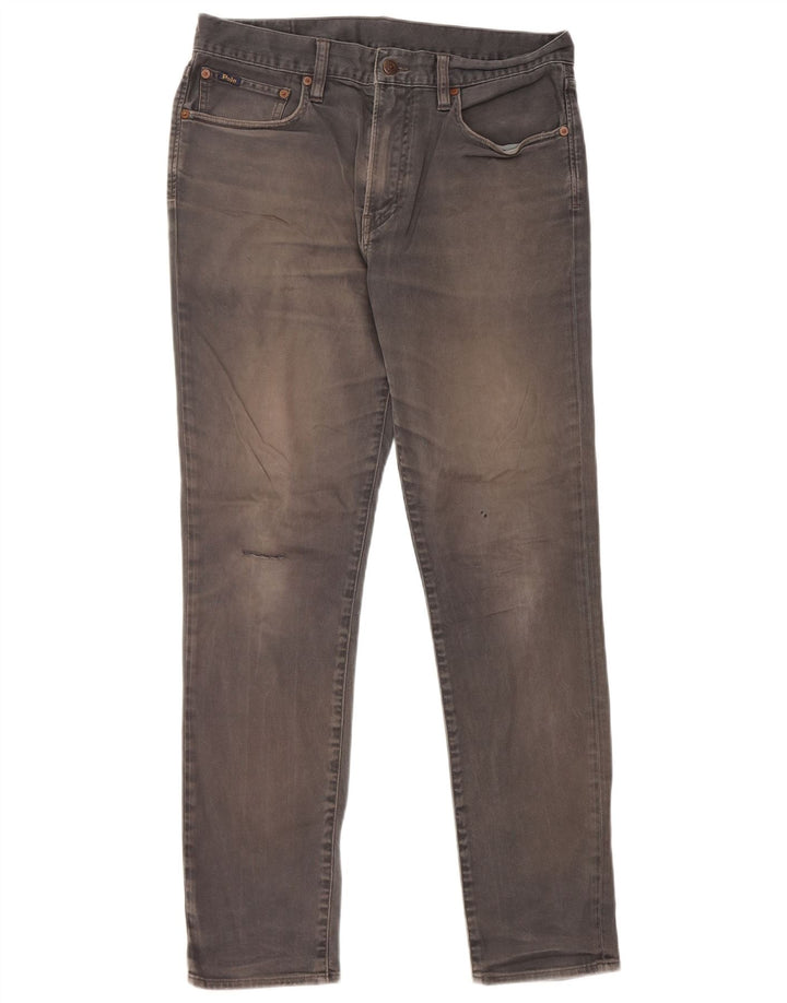 Мужские узкие джинсы Ralph Lauren W32 L32 Серые хлопковые
