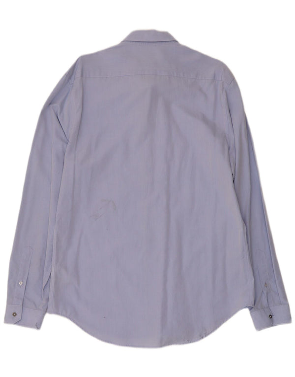 Мужская рубашка узкого кроя Zara XL, синяя, хлопок