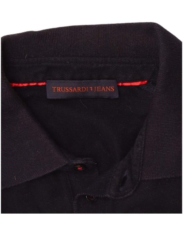TRUSSARDI JEANS Mens Polo Shirt 2XL Navy Blue