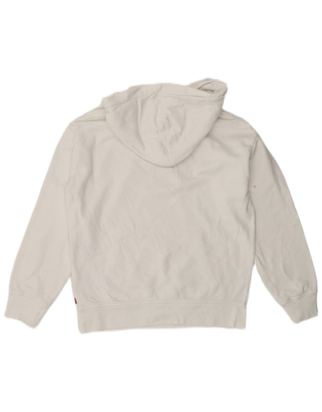 Женский джемпер с капюшоном оверсайз с рисунком LEVI'S UK 6 XS, белый хлопок