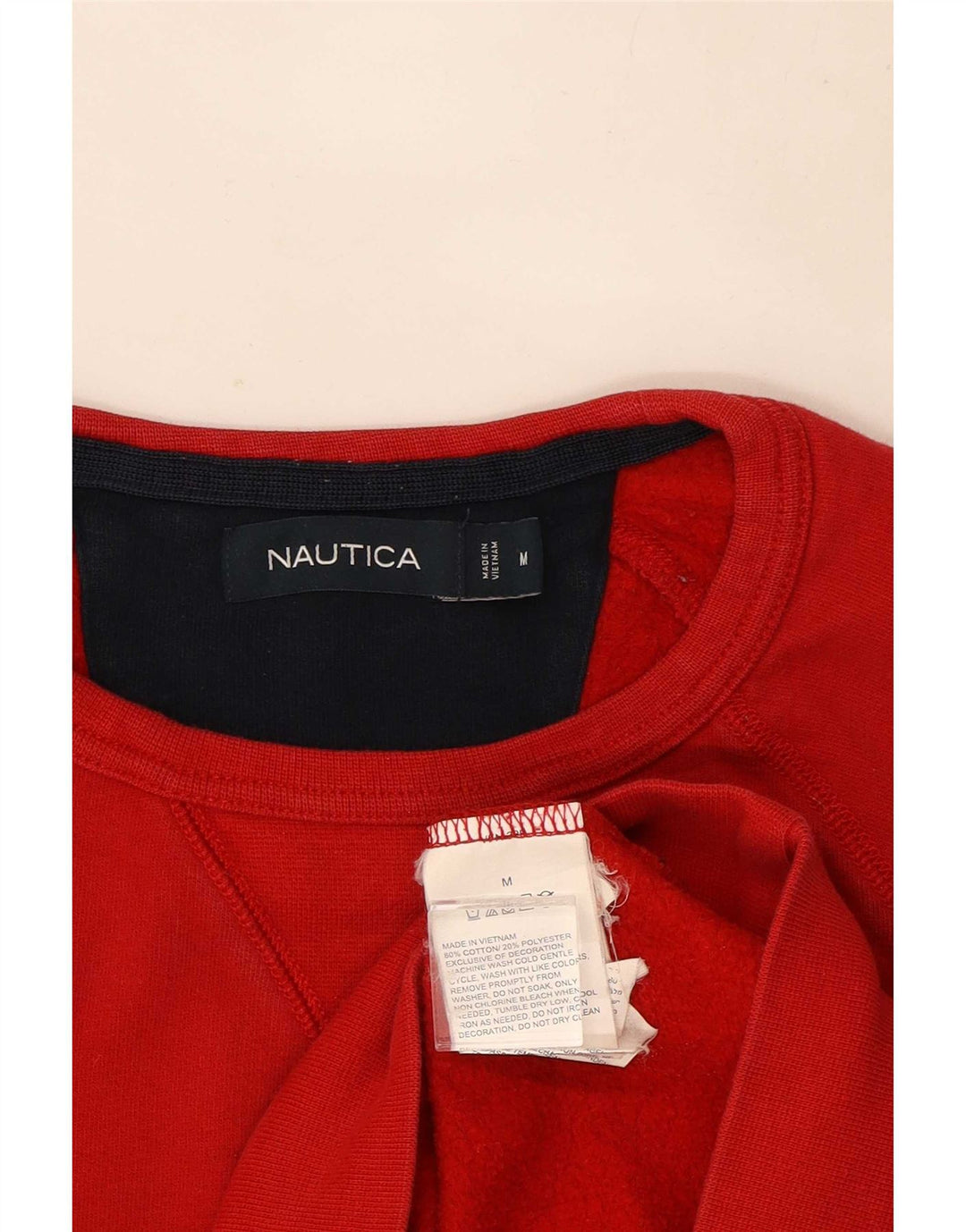 Мужской свитшот с рисунком Nautica, хлопковый джемпер среднего красного цвета