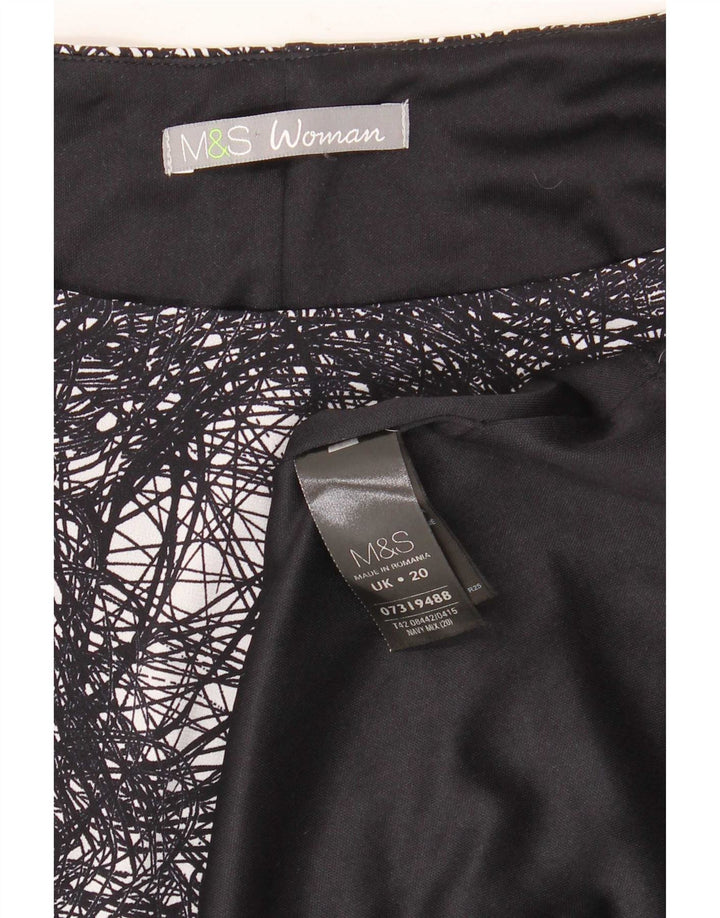 Женское платье-футляр с абстрактным узором Marks & Spencer UK 20 2XL, черное