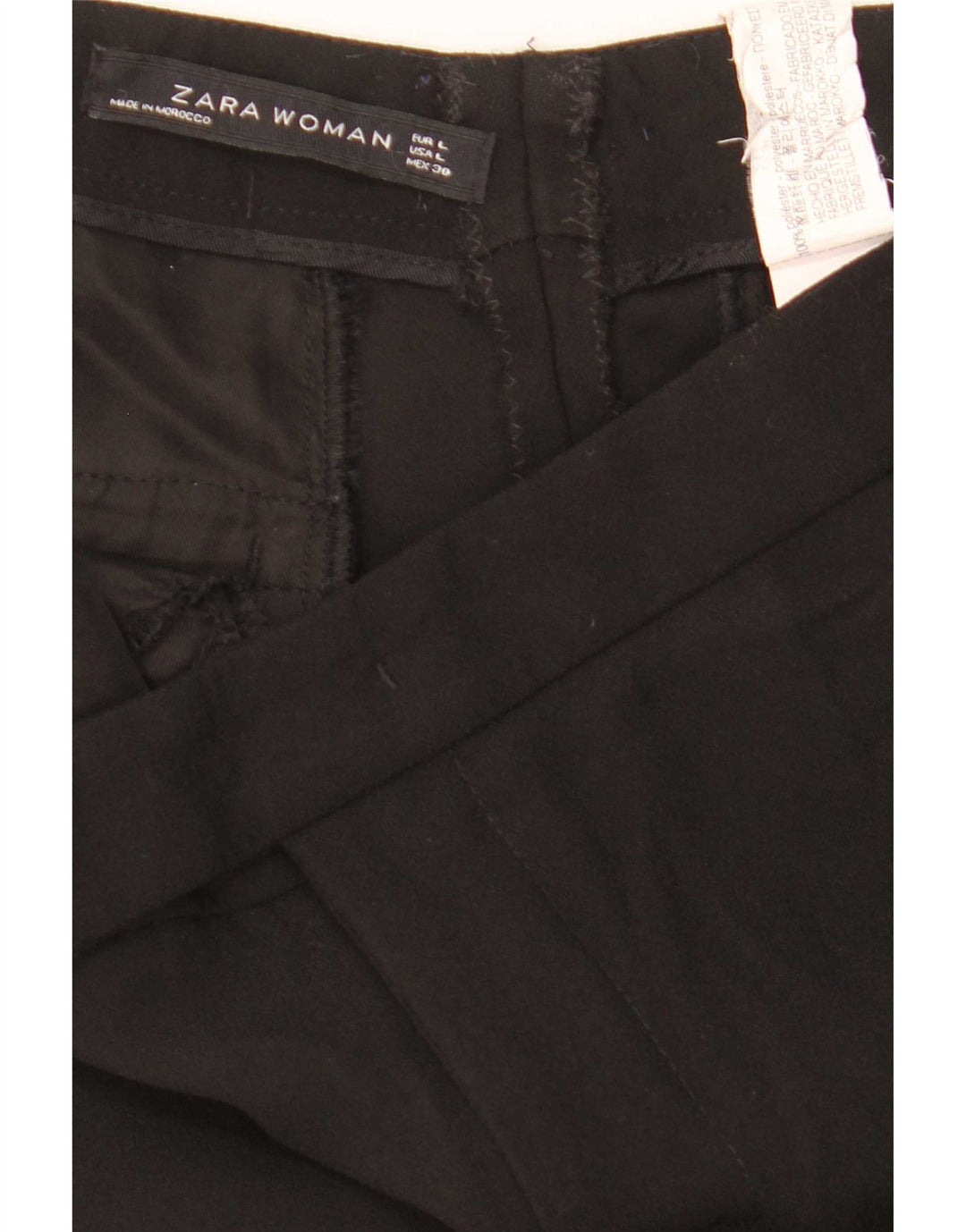 Женские повседневные брюки-клеш Zara, большие размеры W32 L32, черный полиэстер