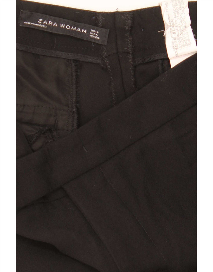 Женские повседневные брюки-клеш Zara, большие размеры W32 L32, черный полиэстер