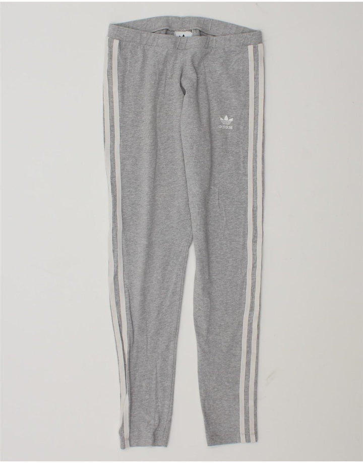 Женские леггинсы Adidas UK 10, маленькие серые, хлопок