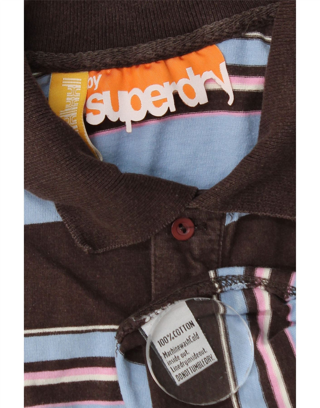 Мужская рубашка-поло Superdry, хлопковая маленькая коричневая полоска