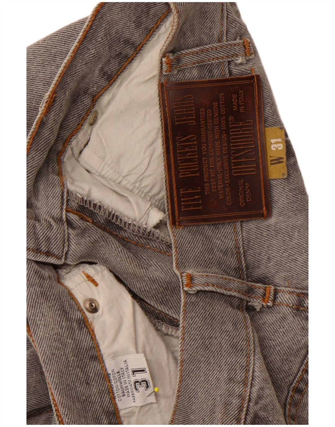 OFFSHORE Женские укороченные джинсы с высокой талией W31 L26 Серый хлопок