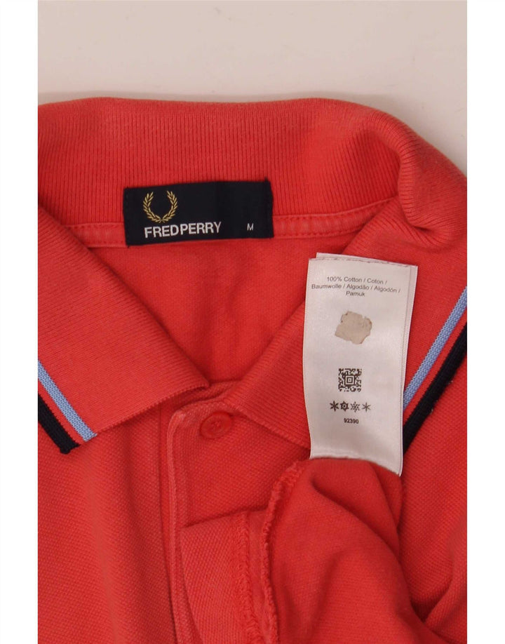 Мужская рубашка поло Fred Perry, хлопок в красную полоску среднего размера