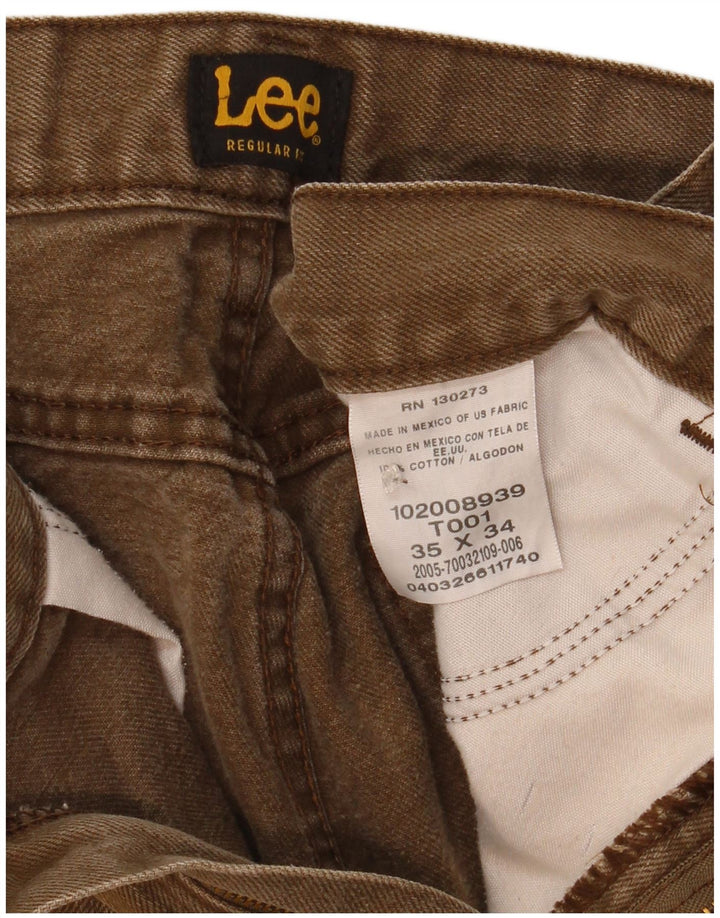 Мужские прямые джинсы Lee W35 L34, хлопок цвета хаки