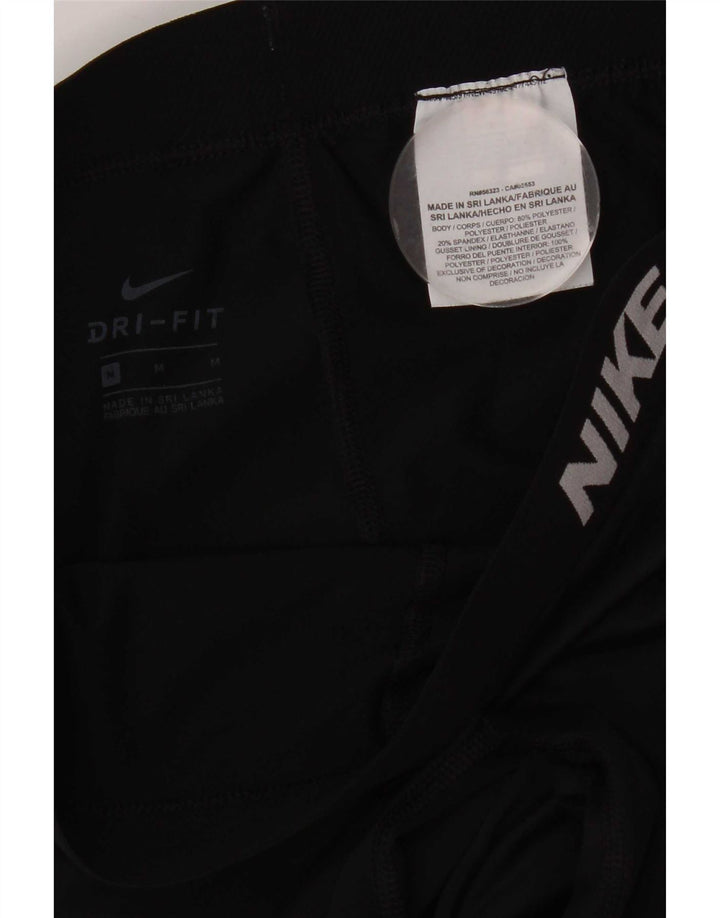 Женские леггинсы-капри с графическим рисунком Nike Dri Fit UK 12, средний черный полиэстер