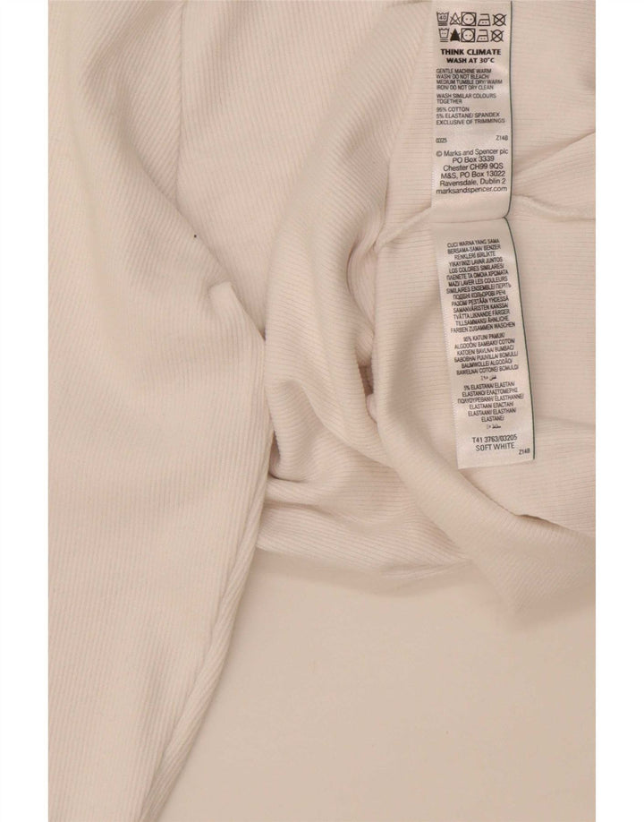 Женский топ с длинным рукавом Marks & Spencer, Великобритания, 16, большой белый хлопок
