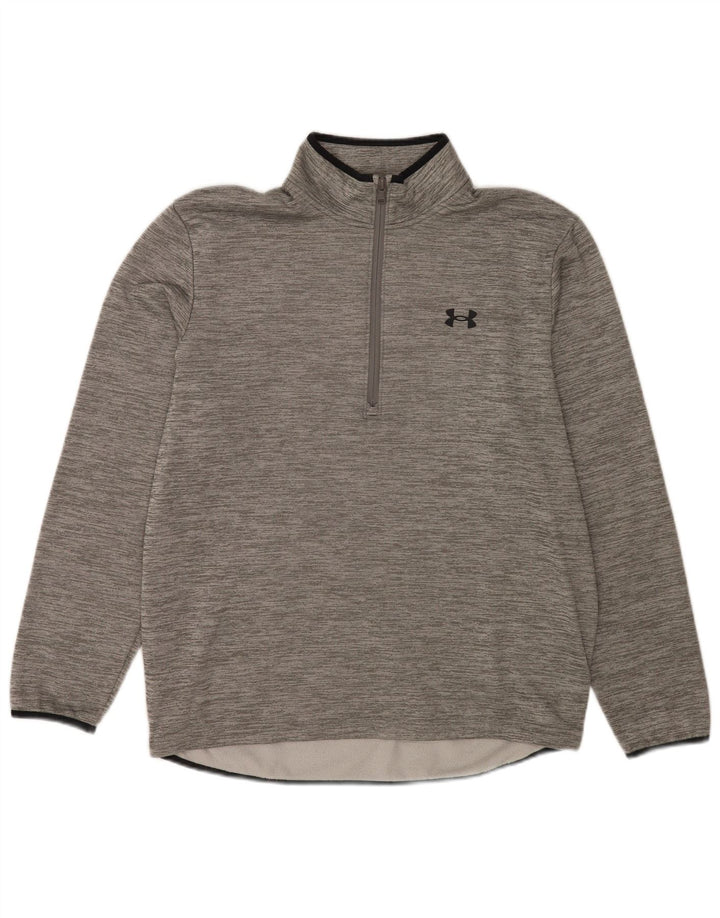 Мужской свитшот с воротником на молнии Under Armour, большой серый полиэстер с крапинками