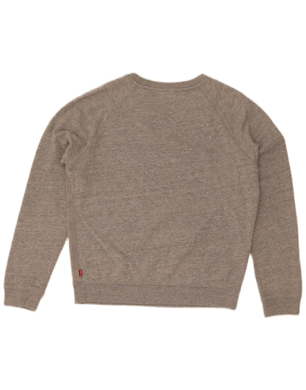 Женский джемпер-толстовка оверсайз Levi's UK 10, маленький серый хлопок с крапинками