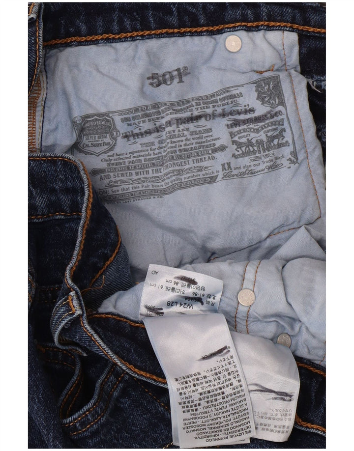 Женские зауженные джинсы Levi's 501 W24 L28, синие, хлопковые, классические
