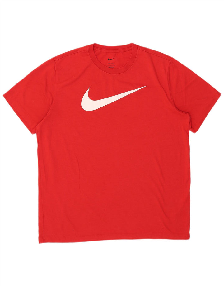 Мужская футболка Nike Dri Fit с рисунком, большой красный полиэстер