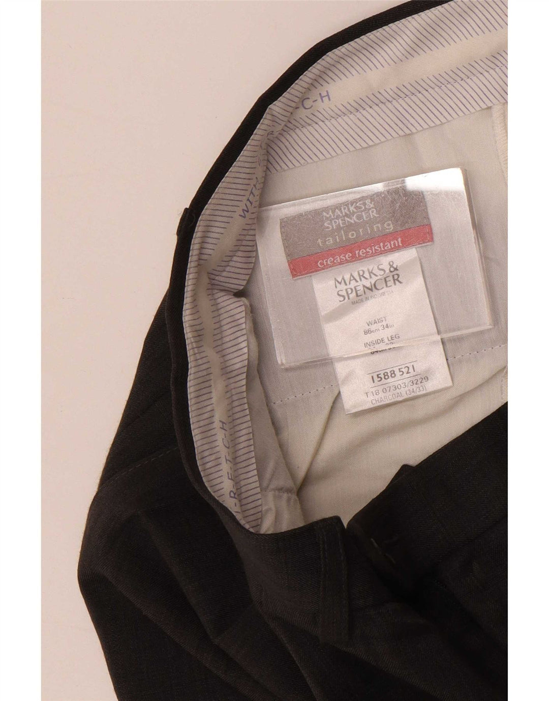 Мужские костюмные брюки Marks & Spencer W34 L33 серые из полиэстера