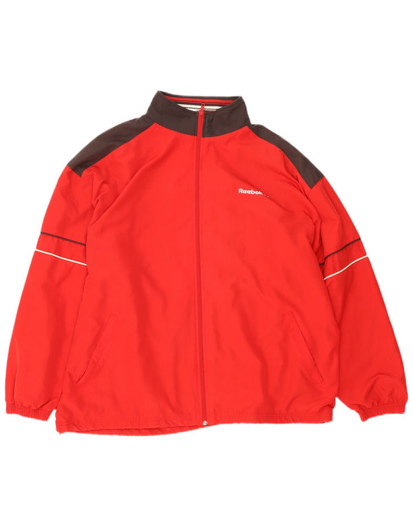 Мужская дождевик Reebok UK 42 XL, красный полиэстер с цветными блоками