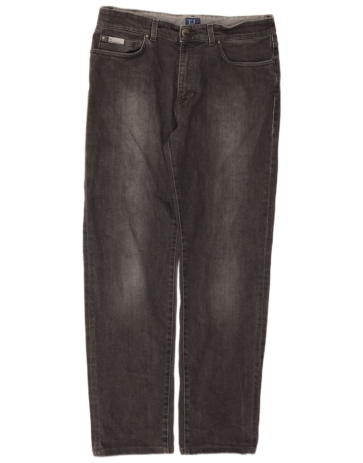 TRUSSARDI Mens Straight Jeans W34 L31 Black Cotton