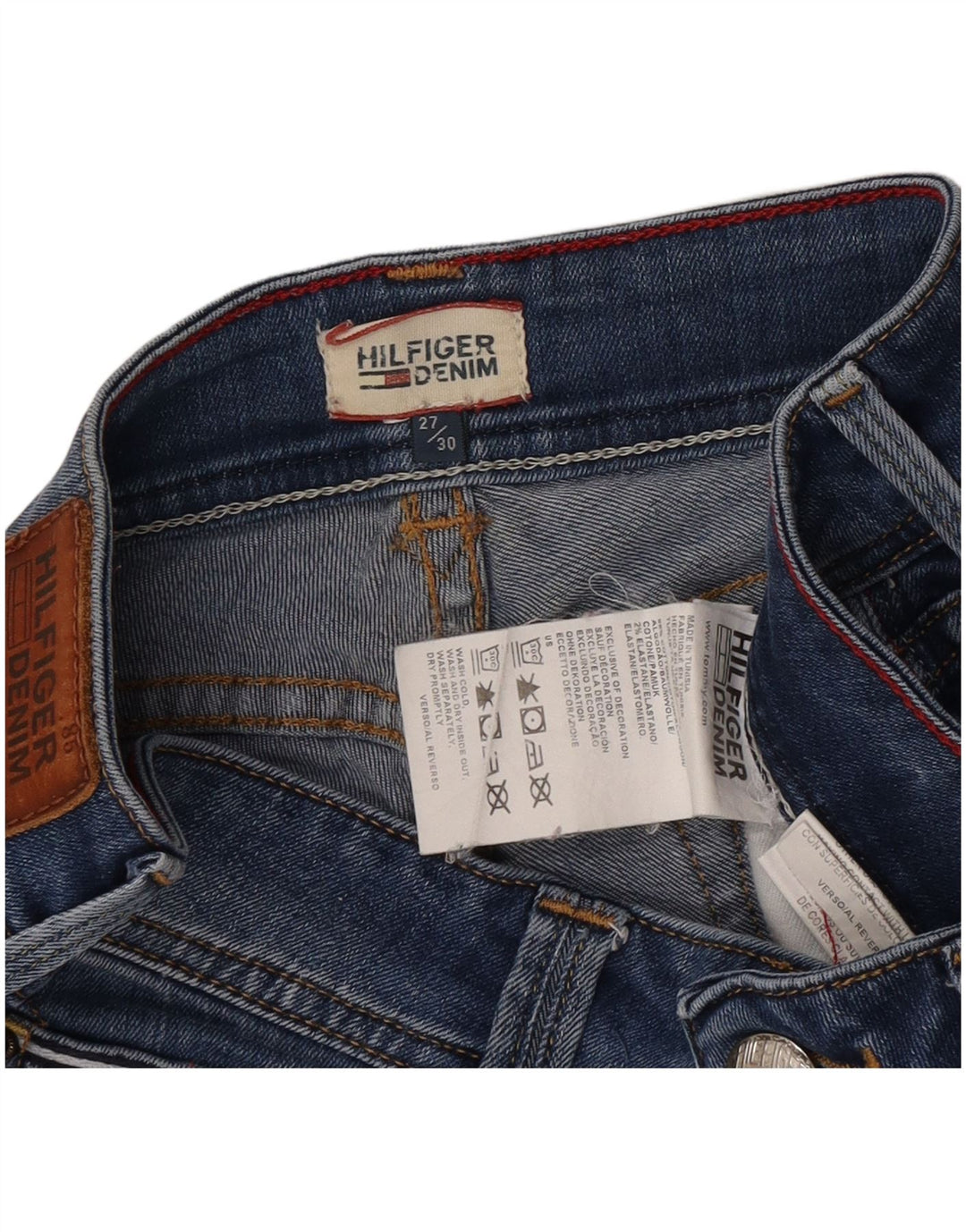 Женские прямые джинсы Tommy Hilfiger W27 L30 синие, хлопок