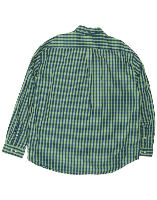 Мужская рубашка Tommy Hilfiger 2XL зеленая, хлопок в мелкую клетку
