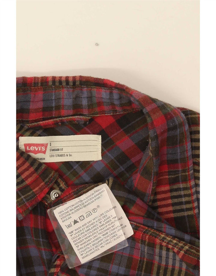 Мужская фланелевая рубашка стандартного кроя Levi's, маленькая разноцветная клетка, хлопок