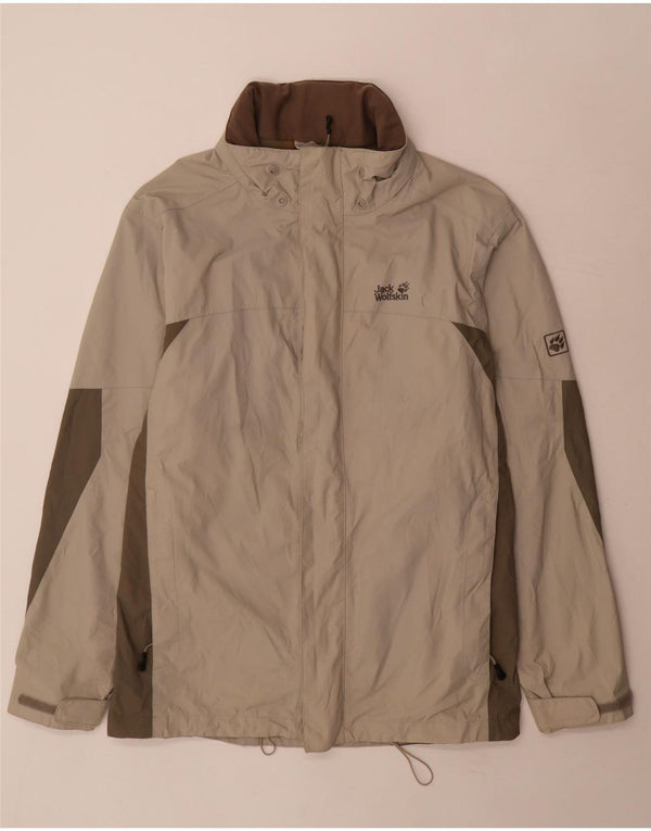 Мужская дождевик Jack Wolfskin UK 44/46 XL Бежевый полиамид с цветными блоками