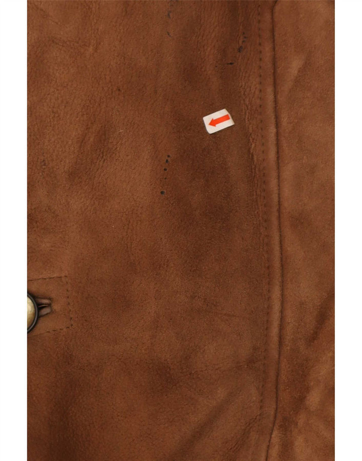 Винтажная мужская короткая дубленка IT 48 Medium Brown Shearling