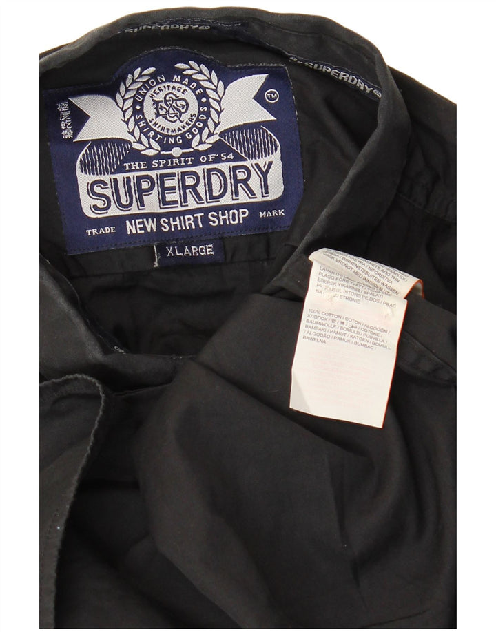 Мужская рубашка Superdry XL, черный хлопок