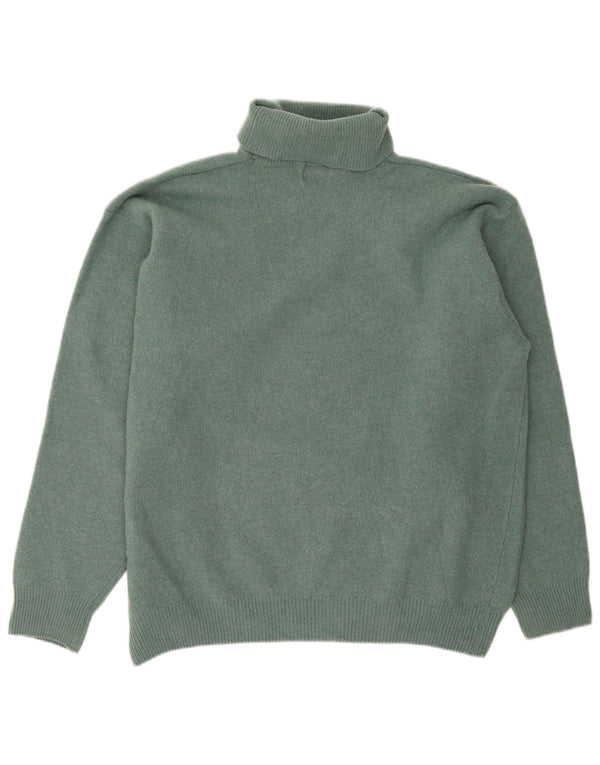 Trussardi Mens Roll Neck Jumper Sweater Medium Green Wool