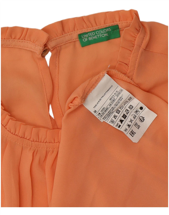 Женская блузка Benetton Top UK 14, средний оранжевый полиэстер