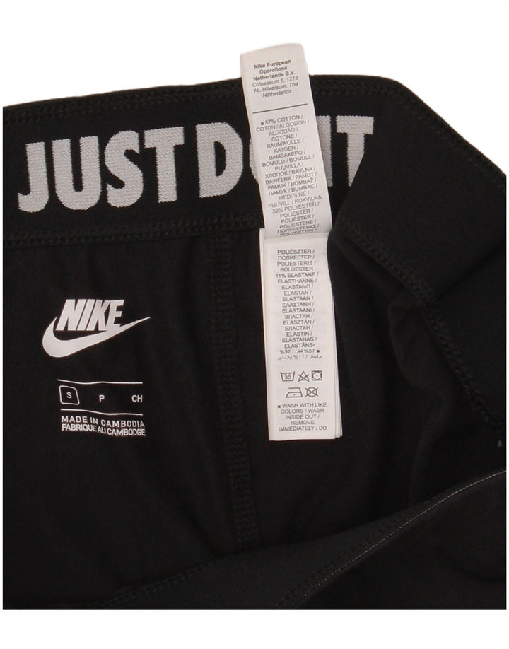 Женские леггинсы с рисунком NIKE UK 8, маленькие черные хлопковые