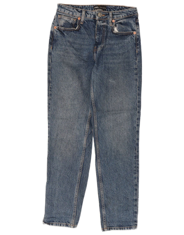 Женские зауженные джинсы Zara с высокой посадкой EU 36 XS W26 L25, синие, хлопок