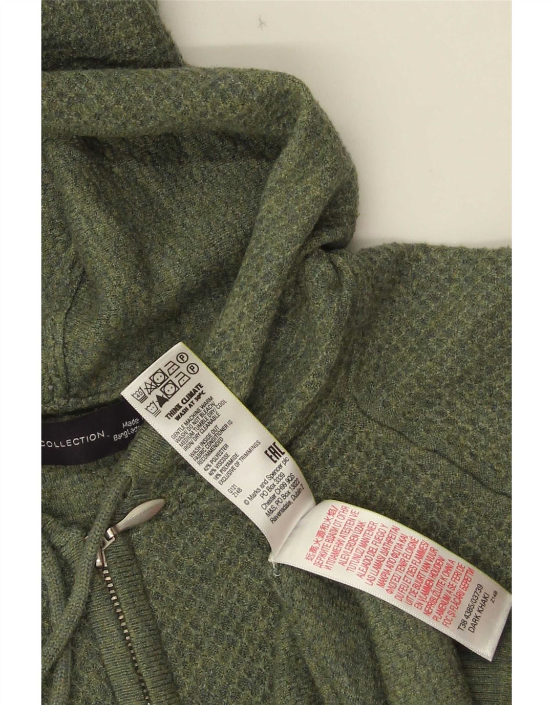 Женский кардиган с капюшоном Marks & Spencer UK 14, средний зеленый полиэстер
