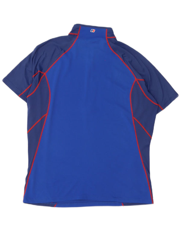Berghaus Мужская футболка с воротником на молнии Top XL Синяя цветных блоков