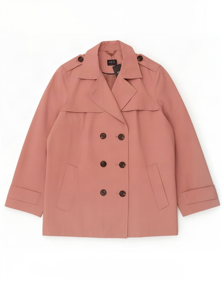 Женский тренч Marks & Spencer UK 18 XL, розовый полиэстер