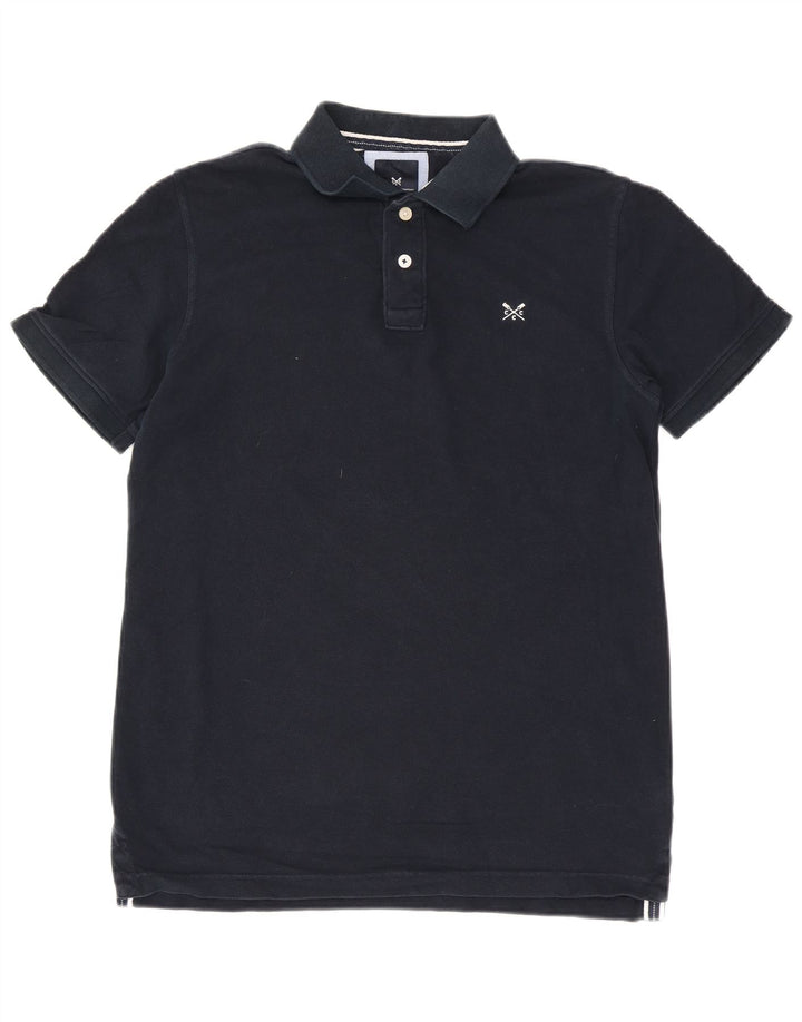 Crew Clothing Мужская рубашка-поло среднего размера, темно-синяя, хлопковая
