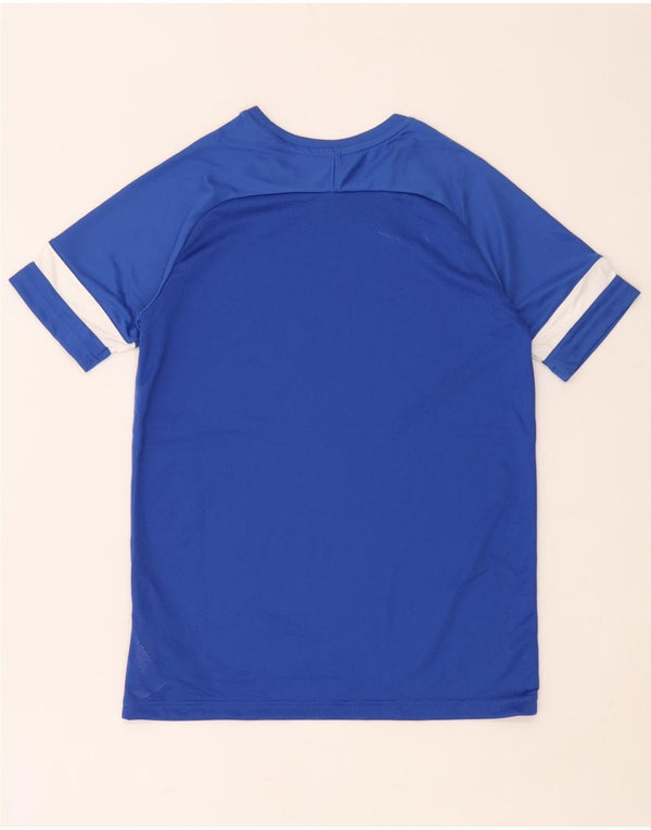 Футболка Nike Dri Fit для мальчиков, топ 13–14 лет, XL, синий полиэстер с цветными блоками