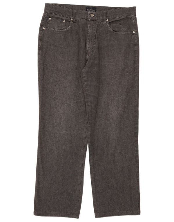 Мужские прямые повседневные брюки Trussardi 380 W35 L29 серые, хлопковые